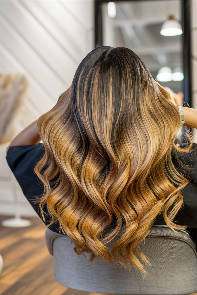 52 роскошные идеи золотого омбре 2025: как выглядеть дорого и стильно